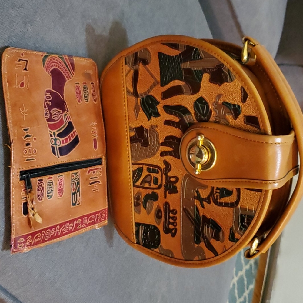 Leather Cultural purse with bonus wallet